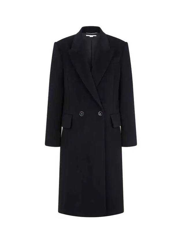 Peak Lapel Soft Wool Double Coat Black 270192 - STELLA MCCARTNEY - BALAAN 1