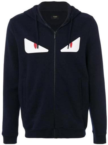 Men's Monster Zip-Up Hoodie Navy - FENDI - BALAAN 1