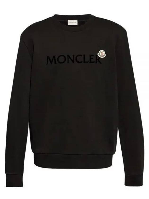 Men s Logo Patch Black Sweatshirt 234481 - MONCLER - BALAAN 1