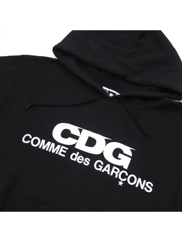 CDG logo print hoodie black - COMME DES GARCONS - BALAAN 4