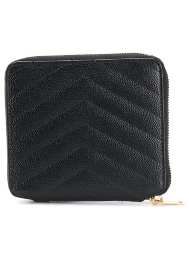 Monogram Compact Zipper Halfwallet Black - SAINT LAURENT - BALAAN 3