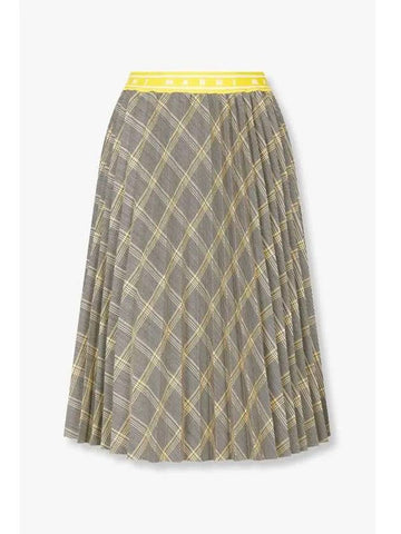 Check pattern pleated skirt dark brown - MARNI - BALAAN 1