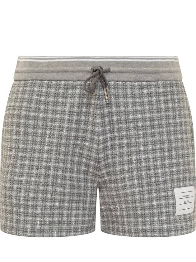 Tweed Summer Short Pants Medium Grey - THOM BROWNE - BALAAN 2