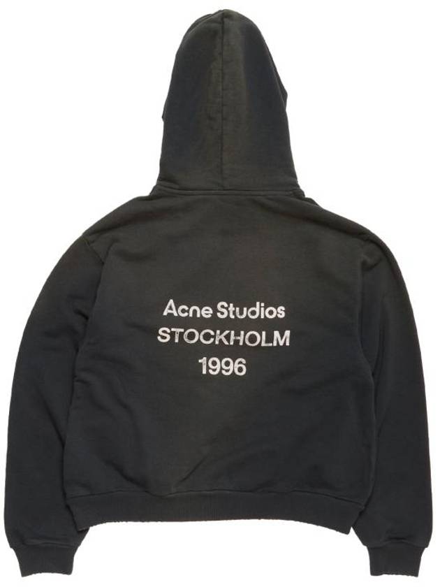 Face Logo Applique Cotton Sweatshirt Black - ACNE STUDIOS - BALAAN 2