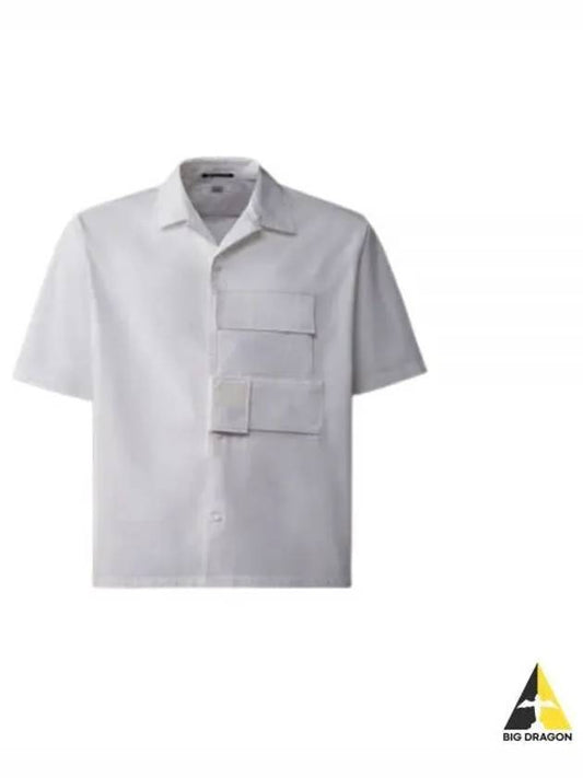 CP Company Short Sleeved Gabardine Shirt 16CLSH024A 006472A 101 Sleeve - CP COMPANY - BALAAN 1