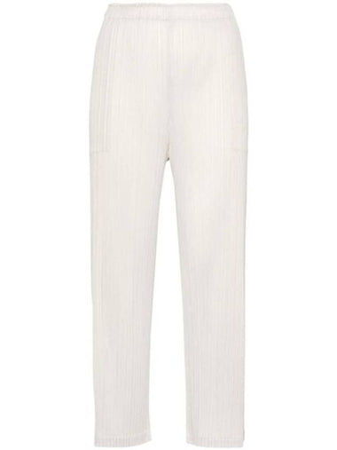 MC February Pleated Straight Pants Ivory - ISSEY MIYAKE - BALAAN 1