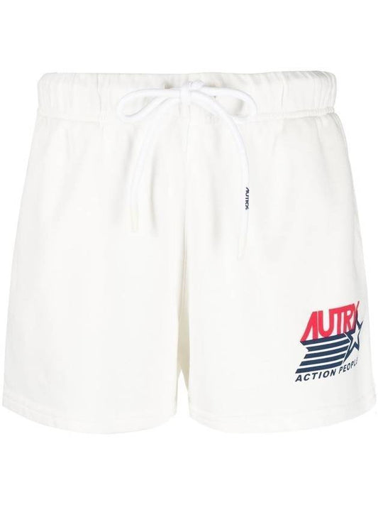 Women's Iconic Logo Action Shorts White - AUTRY - BALAAN 1