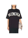 Tape Type Cotton Short Sleeve T-Shirt Black - BALENCIAGA - BALAAN 1