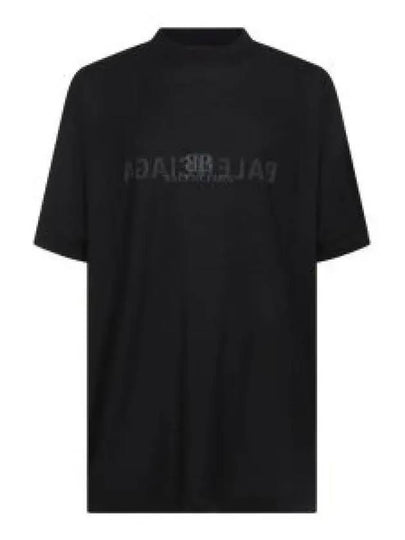 Logo Print Short Sleeve T-Shirt Black - BALENCIAGA - BALAAN 2