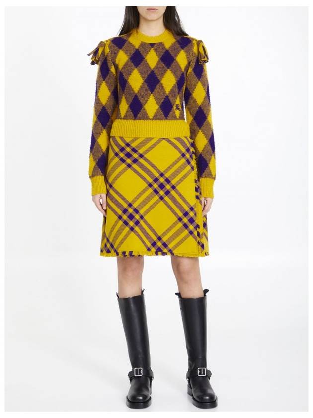 Argyle Wool Knit Top Yellow - BURBERRY - BALAAN 3