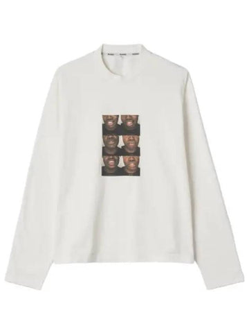 Face Print T Shirt Off White Long Sleeve - SUNNEI - BALAAN 1