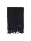 Paris Logo Patch Fringe Muffler Black - AMI - BALAAN 2