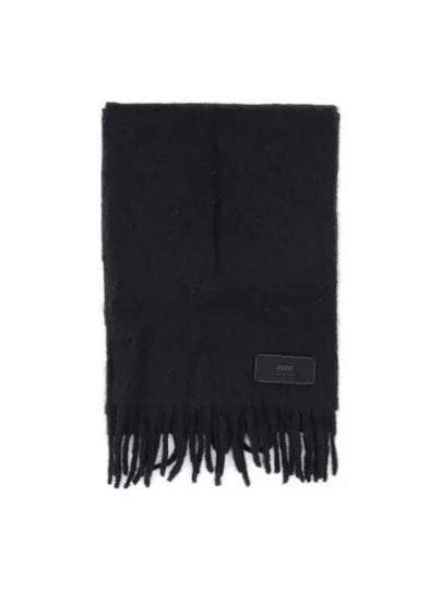 Paris Logo Patch Fringe Muffler Black - AMI - BALAAN 2