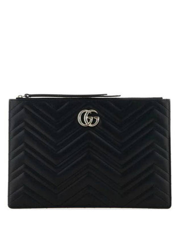 GG Marmont Large Pouch Bag Black - GUCCI - BALAAN 1