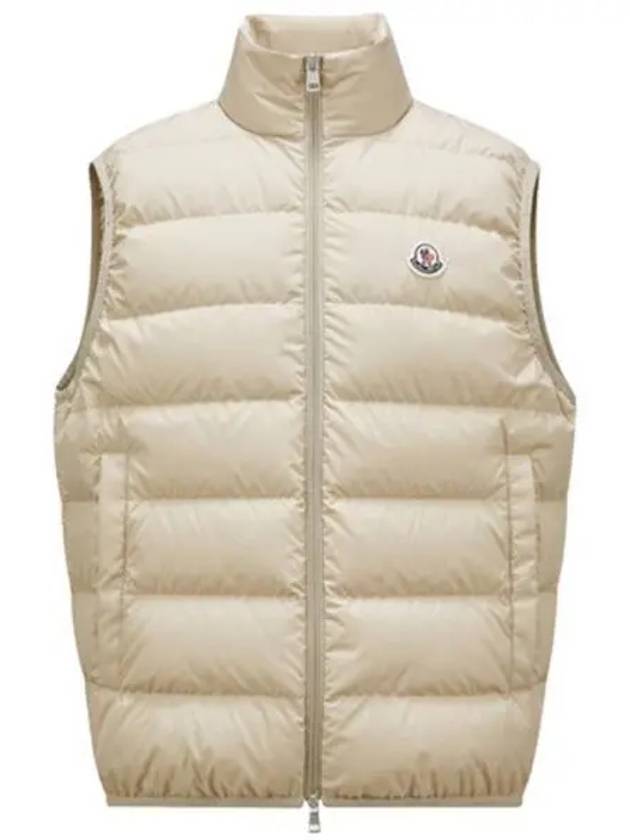 Logo patch down vest beige men s jacket 271184 - MONCLER - BALAAN 1