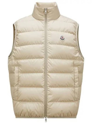 Logo patch down vest beige men s jacket 271184 - MONCLER - BALAAN 1