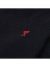 Red ADC Chain Stitch Heart Logo Knit Top Black - AMI - BALAAN 5