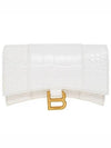 Hourglass Chain Crocodile Embossed Calfskin Medium Wallet White - BALENCIAGA - BALAAN 2