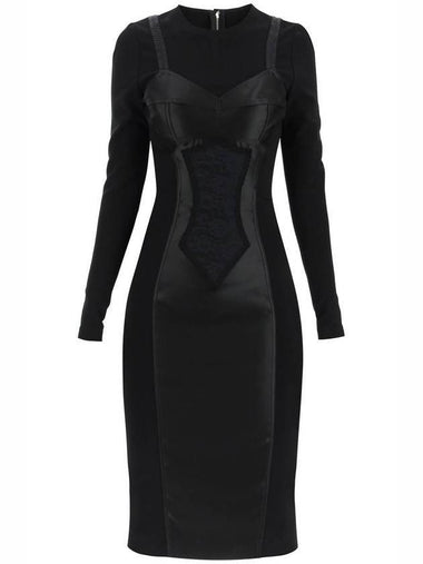 Trompe Midi Dress Black - DOLCE&GABBANA - BALAAN 1