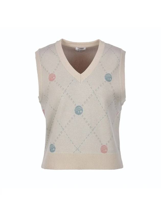 Flee diamond pattern knit vest MK3SV020BEG - P_LABEL - BALAAN 9