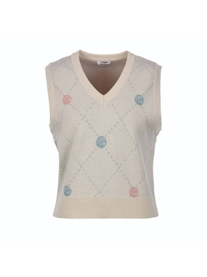 Flee diamond pattern knit vest MK3SV020BEG - P_LABEL - BALAAN 2