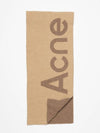 Jacquard Logo Two Tone Wool Muffler Brown - ACNE STUDIOS - BALAAN 3