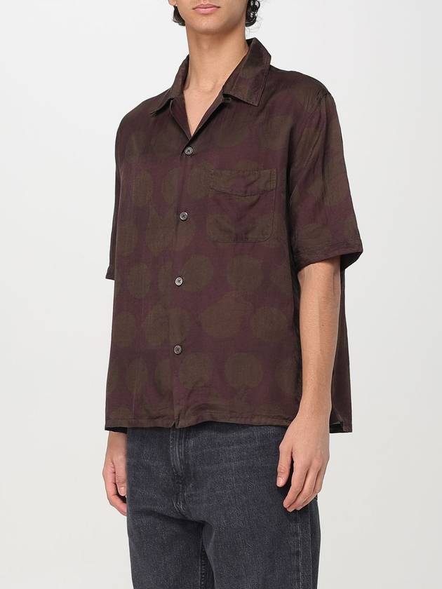 Heusen Dotted Print Cotton Silk Long Sleeve Shirt Brown - OUR LEGACY - BALAAN 5