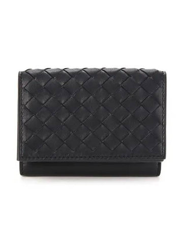 Intrecciato Small Card Wallet Black - BOTTEGA VENETA - BALAAN.