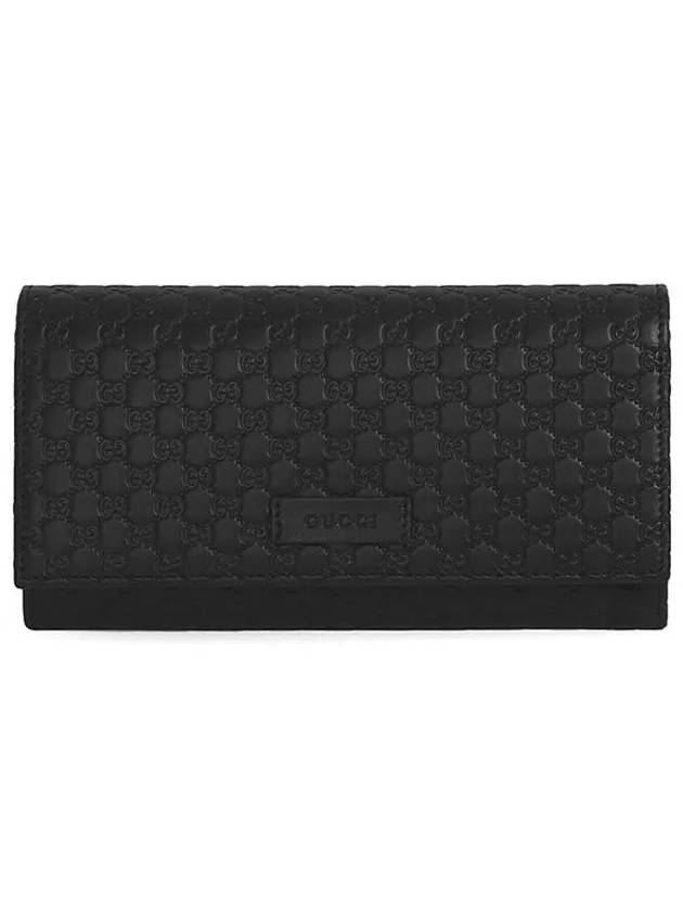 Women's Micro GG Ssima Flap Continental Long Wallet Black - GUCCI - BALAAN 3