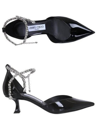 Stevie Patent Ankle Pumps Heels Black - JIMMY CHOO - BALAAN 2