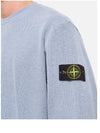 Compass Badge Crew Neck Ribbed Cotton Knit Top Sky Blue - STONE ISLAND - BALAAN 4