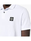 Pique Stretch Cotton Short Sleeve Polo Shirt White - STONE ISLAND - BALAAN 6