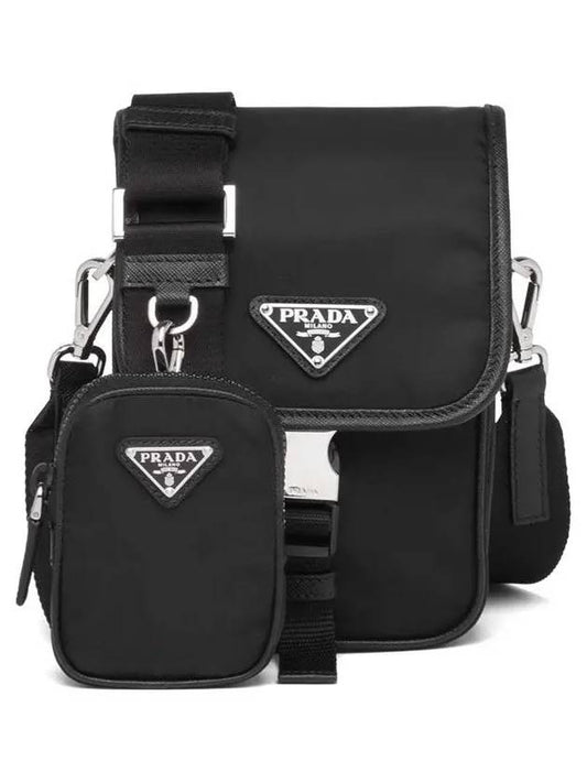 Re-Nylon Saffiano Mini Cross Bag Black - PRADA - BALAAN 2