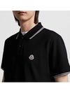 Logo Patch Cotton Polo Shirt Black - MONCLER - BALAAN 5