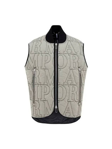 Men s logo stitch zip up padded vest warm gray 271047 - EMPORIO ARMANI - BALAAN 1