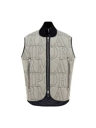 Men s logo stitch zip up padded vest warm gray 271047 - EMPORIO ARMANI - BALAAN 1