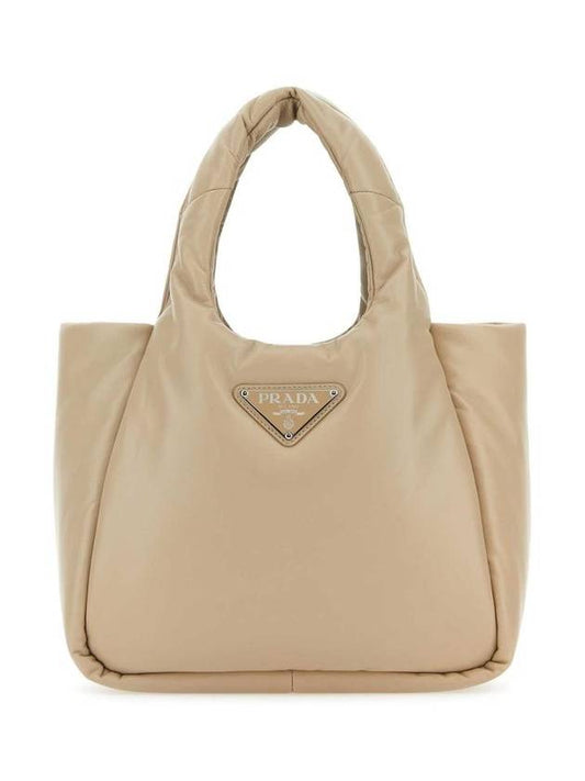 Padded Soft Nappa Tote Bag Beige - PRADA - BALAAN 1