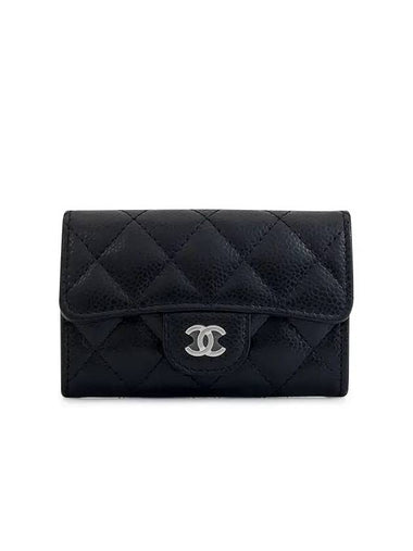 Classic card wallet black silver caviar 4ET1632 - CHANEL - BALAAN 1