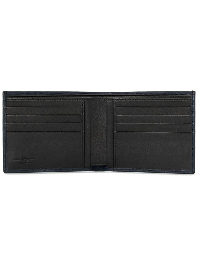 Gancini Half Wallet Deep Ocean - SALVATORE FERRAGAMO - BALAAN 5