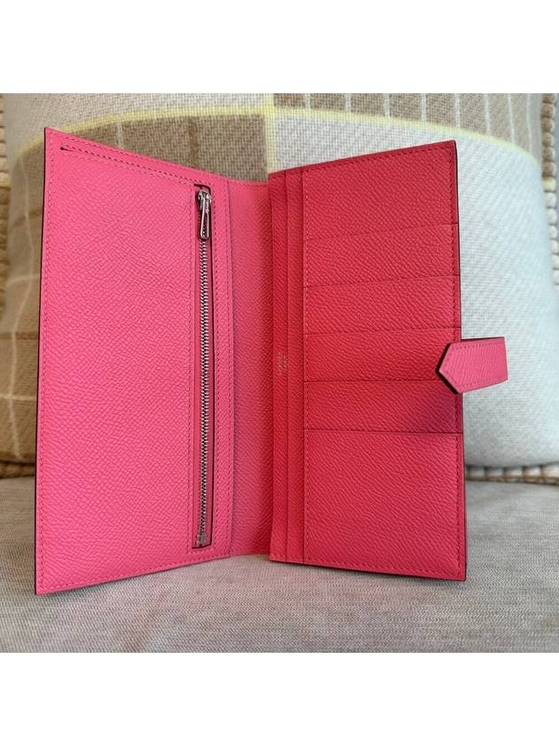 Bean long wallet neon pink silver case - HERMES - BALAAN 4