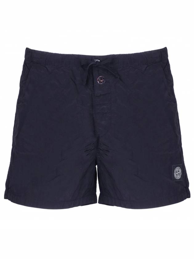 Logo Patch Nylon Metal Swim Shorts Blue - STONE ISLAND - BALAAN.