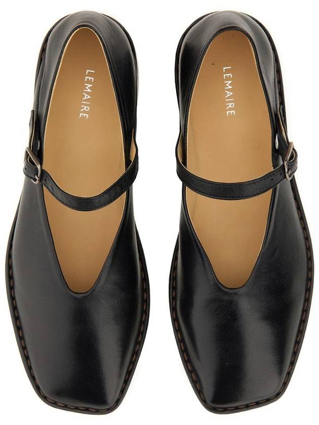 Square Toe Ballerina Shoes Black - LEMAIRE - BALAAN 9