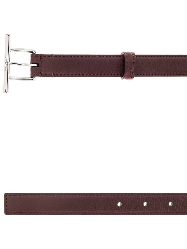 Alexander McQueen Leather Belt, Women's, Burgundy - ALEXANDER MCQUEEN - BALAAN 4