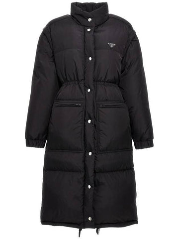 Re-Nylon Down Padded Coat Black Blue - PRADA - BALAAN 1