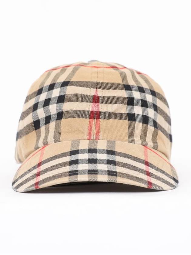 Check Cotton Ball Cap Beige - BURBERRY - BALAAN 3