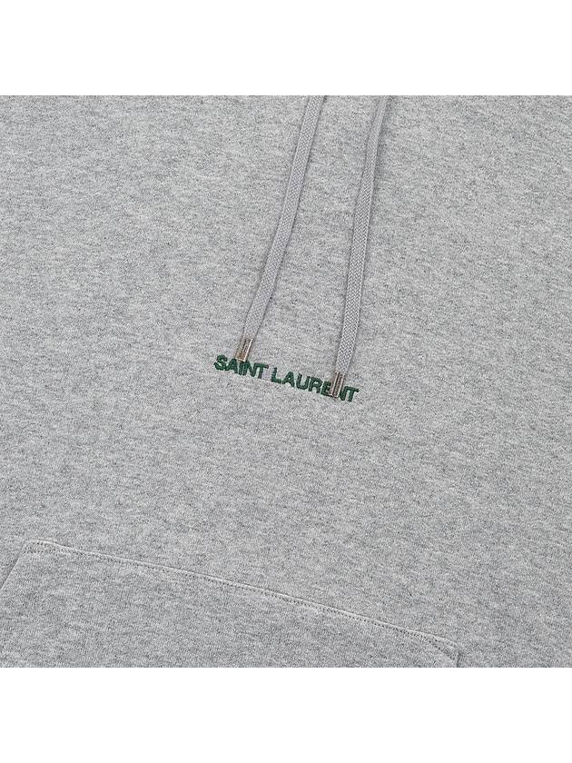 Embossed Logo Hoodie Grey - SAINT LAURENT - BALAAN 7