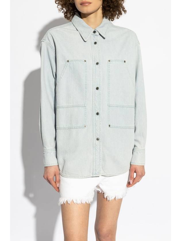 Marant Etoile Denim Shirt, Women's, Light Blue - ISABEL MARANT ETOILE - BALAAN 3