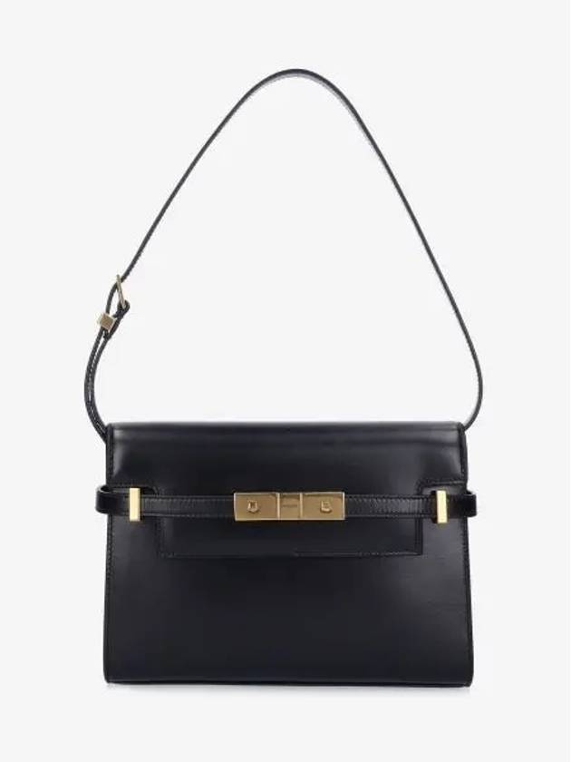 Manhattan Small Shoulder Bag Leather Black - SAINT LAURENT - BALAAN 2