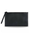 Rockstud Clutch Bag Black - VALENTINO - BALAAN.