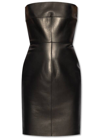 Dsquared2 Off-the-shoulder Leather Dress, Women's, Black - DSQUARED2 - BALAAN 1